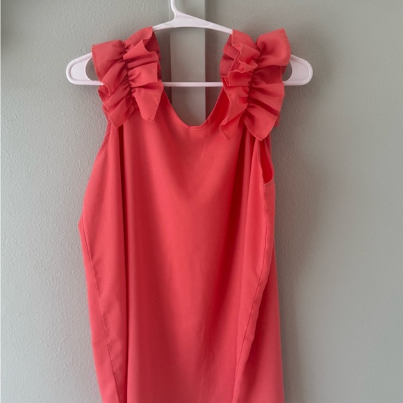 Zenana Outfitters Coral Ruffle Sleeve Blouse - Picture 3 of 3